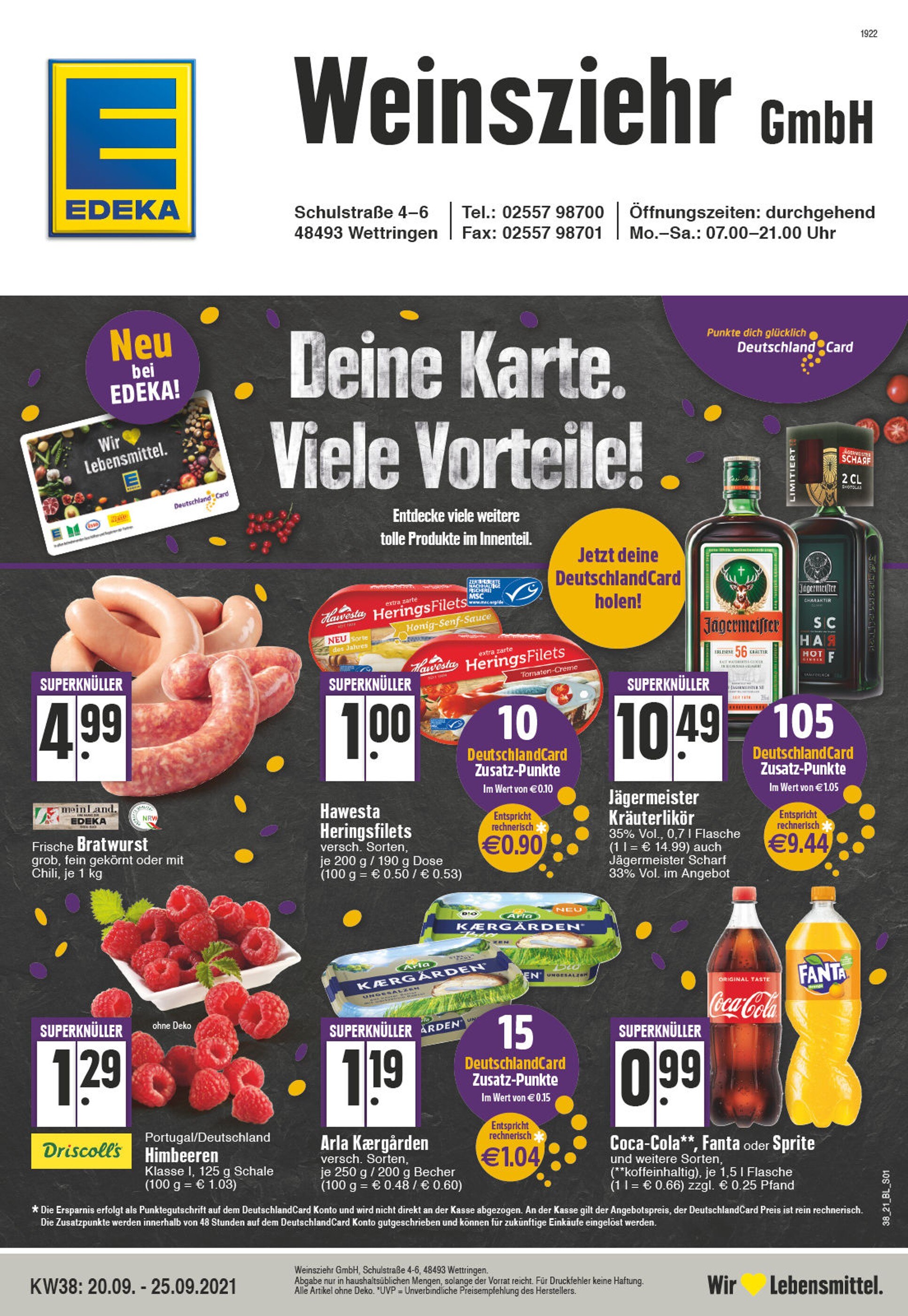EDEKA Prospekt für Wettringen mit 32 Seiten EDEKA Prospekt für Wettringen: "Aktuelle Angebote", 32 Seiten, 20.09.2021 - 25.09.2021
