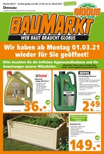 Globus-Baumarkt Prospekt für Dessau-Roßlau mit 22 Seiten Globus-Baumarkt Prospekt für Dessau-Roßlau: "WER BAUT BRAUCHT GLOBUS", 22 Seiten, 28.02.2021 - 06.03.2021