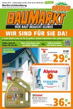 Globus-Baumarkt Prospekt für Berlin mit 23 Seiten Globus-Baumarkt Prospekt für Berlin: "WER BAUT BRAUCHT GLOBUS", 23 Seiten, 02.05.2021 - 08.05.2021