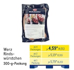 Rindswurst im METRO Prospekt Werz Rindswürstchen im aktuellen METRO Prospekt für 4,91 €