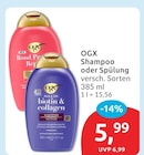 Bonding Plex Shampoo von OGX für 5,99 € bei budni im Angebot Bonding Plex Shampoo von OGX im aktuellen budni Prospekt
