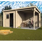 Abri de jardin monopente avec pergola en Sapin du Nord NOA, surface ext. hors tout 10,46 m² - Decor Et Jardin en promo chez Castorama Annecy à 999,90 €