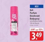 Parfum Deodorant Bodyspray Angebote von 8x4 bei famila Nordost Stralsund für 3,49 €