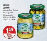 Gurken im V-Markt Prospekt Gurken von Specht im aktuellen V-Markt Prospekt für 1,49 €