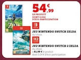 Jeu Nintendo Switch Zelda - Nintendo en promo chez Hyper U Le Havre à 54,99 €