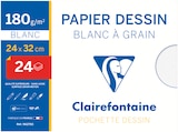 Papier dessin Blanc à grain - Clairefontaine en promo chez Colruyt Papier dessin Blanc à grain - Clairefontaine dans le catalogue Colruyt