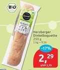 Dinkelbaguette von Herzberger für 2,29 € bei budni im Angebot Dinkelbaguette von Herzberger im aktuellen budni Prospekt