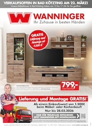 Aktueller Möbel Wanninger Prospekt, "Ihr Zuhause in besten Händen", mit Angeboten der Woche, gültig von 17.03.2026 bis 17.03.2026
