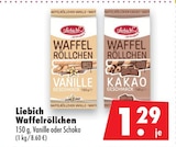Waffelröllchen Vanille von Liebich für 1,29 € bei Mäc-Geiz im Angebot Waffelröllchen Vanille von Liebich im aktuellen Mäc-Geiz Prospekt
