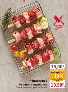 Brochettes de canard agenaises - Colruyt à Nancy Brochettes de canard agenaises en promo chez Colruyt Nancy à 13,50 €