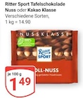 Tafelschokolade Nuss Angebote von Ritter Sport bei GLOBUS Braunschweig für 1,49 €