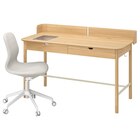 Schreibtisch und Stuhl Eiche beige/weiß von RIDSPÖ / LÅNGFJÄLL im aktuellen IKEA Prospekt