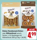 Hundesnack Enten- oder Hühnerbrust Angebote von Dokas bei E center Bruchsal für 4,99 €