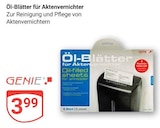 Öl-Blätter für Aktenvernichter Angebote von GENIE bei GLOBUS Bochum für 3,99 €