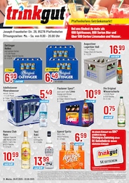 Trinkgut Prospekt "Pfaffenhofens Getränkemarkt!", 4 Seiten, 28.07.2025 - 28.07.2025 Aktueller Trinkgut Prospekt, "Pfaffenhofens Getränkemarkt!", mit Angeboten der Woche, gültig von 28.07.2025 bis 28.07.2025