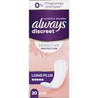 discreet Slipeinlagen Inkontinenz Sensitive Long Plus von always für 2,25 € bei dm-drogerie markt im Angebot discreet Slipeinlagen Inkontinenz Sensitive Long Plus von always im aktuellen dm-drogerie markt Prospekt