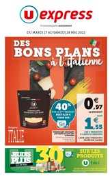 Catalogue U Express à Paris, avec 16 pages Prospectus U Express à Paris, "Des bons plans à l'italienne", 16 pages, 17/05/2022 - 28/05/2022