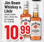 Whiskey o. Likör im Angebot bei Marktkauf in Hemer Whiskey o. Likör Angebote von Jim Beam bei Marktkauf Hemer für 10,99 €