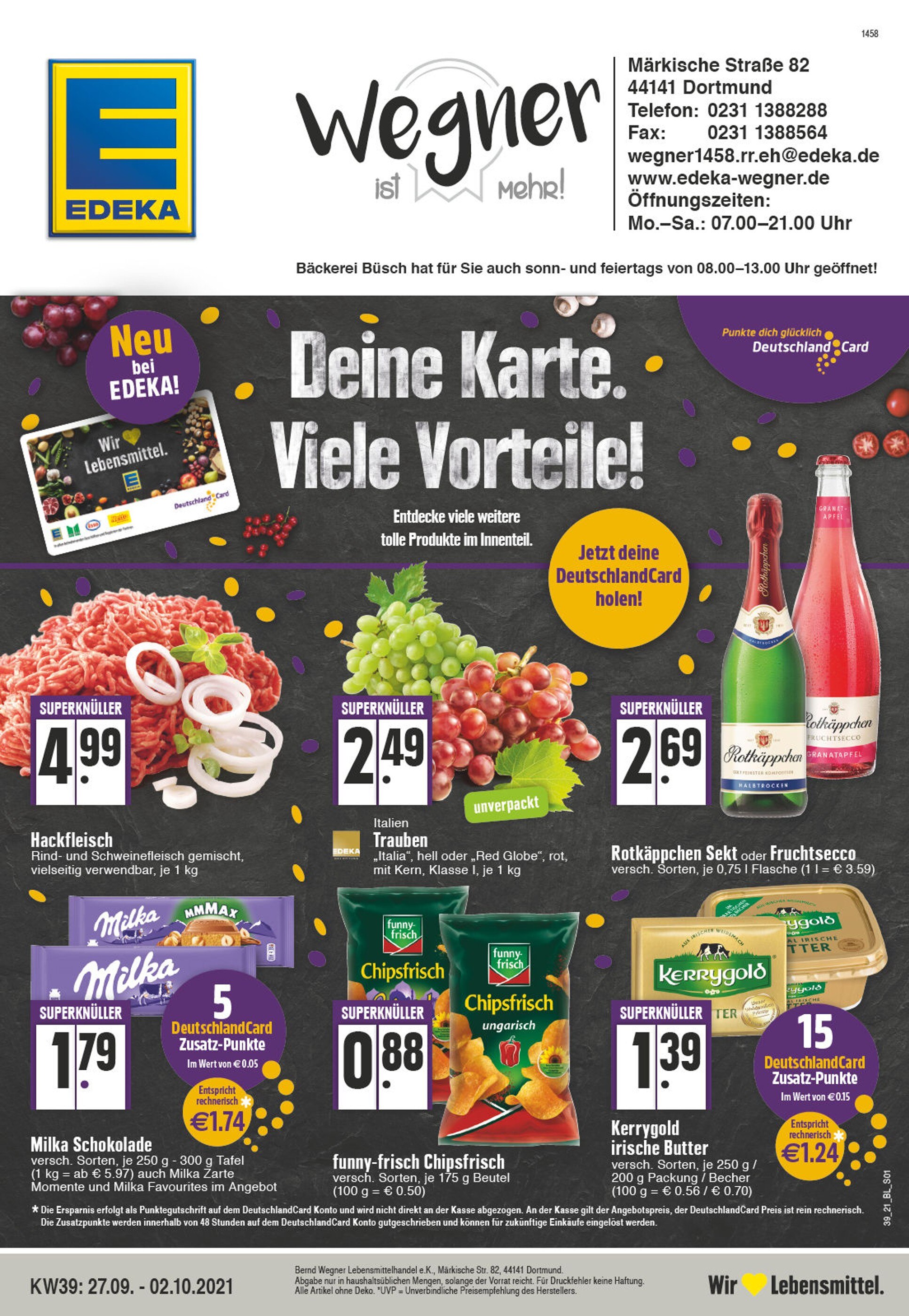 EDEKA Prospekt für Dortmund mit 32 Seiten EDEKA Prospekt für Dortmund: "Aktuelle Angebote", 32 Seiten, 27.09.2021 - 02.10.2021