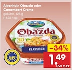 Obazda oder Camembert Creme im Netto Marken-Discount Prospekt Obazda oder Camembert Creme von Alpenhain im aktuellen Netto Marken-Discount Prospekt für 1,49 €