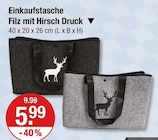 Einkaufstasche Filz mit Hirsch Druck von  im aktuellen V-Markt Prospekt für 5,99 €