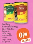 Dog Hundenahrung oder Josi Cat Katzennahrung von Josi im aktuellen tegut Prospekt für 0,88 €