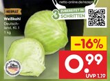 Aktuelles Weißkohl Angebot bei Netto Marken-Discount in Oldenburg ab 0,99 €