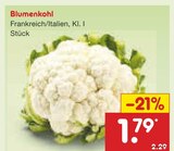Aktuelle Gemüse Angebote bei Netto Marken-Discount in Bremerhaven Aktuelles Blumenkohl Angebot bei Netto Marken-Discount in Bremerhaven ab 1,79 €