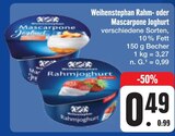 Aktuelles Rahm- oder Mascarpone Joghurt Angebot bei E center in Erlangen ab 0,49 €