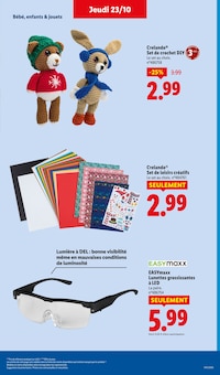 Promotion Peluche Enfant dans le prospectus Lidl, valable du 23/10/2025 au 29/10/2025 Promo Peluche Enfant dans le catalogue Lidl du moment à la page 35