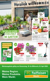 Aktueller ZG Raiffeisen Prospekt mit Balkonpflanzen, "Vielfalt im Garten!", Seite 1