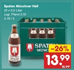 Münchner Hell Angebote von Spaten bei Netto Marken-Discount Aurich für 13,99 €