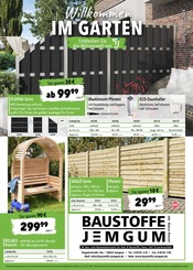 Aktueller Jemgum Baustoffe Prospekt mit Zaun, "Willkommen im Garten", Seite 1