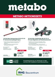 Arbeitskleidung im RHG Baucentrum Prospekt in Plauen Aktueller RHG Baucentrum Prospekt mit Arbeitskleidung, "Metabo Aktionssets", Seite 1