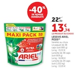 Lessive Pods - Ariel en promo chez Super U Sarcelles à 13,74 €