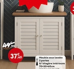 Meuble sous lavabo 2 portes & 1 étagère intérieure à 37,49 € dans le catalogue Maxi Bazar