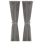 2 Gardinen + Raffhalter dunkelgrau 140x300 cm Angebote von LENDA bei IKEA Schwerte für 29,99 €