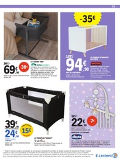 Promos Lit Parapluie dans le catalogue "SPÉCIAL BÉBÉ" de E.Leclerc Lit Parapluie en promo dans le catalogue E.Leclerc à la page 15