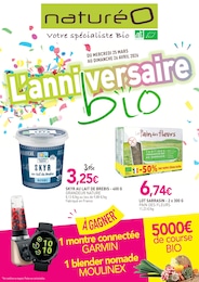 Catalogue NaturéO à Montargis, avec 30 pages Prospectus NaturéO à Montargis, "L'anniversaire bio", 30 pages, 25/03/2026 - 26/04/2026