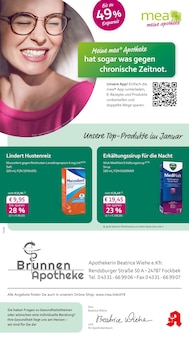 mea - meine apotheke Prospekt der KW 5 "Unsere Januar-Angebote" Aktueller mea - meine apotheke Prospekt "Unsere Januar-Angebote" Seite 1 von 4 Seiten