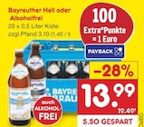 Bayreuther Hell oder Alkoholfrei bei Netto Marken-Discount im Schwabach Prospekt für 13,99 €