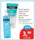 Deep Clean Peeling oder Hydro Boost Reinigungsgel von Neutrogena im aktuellen budni Prospekt