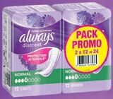 Serviettes ou culottes pour fuites urinaires pack promo - ALWAYS DISCREET - U Express à Limoges Serviettes ou culottes pour fuites urinaires pack promo - ALWAYS DISCREET en promo chez U Express Limoges à 4,27 €