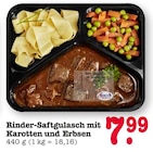 Aktuelles Rinder-Saftgulasch mit Karotten und Erbsen Angebot bei E center in Mannheim ab 7,99 €