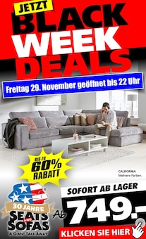 Seats and Sofas Prospekt JETZT BLACK WEEK DEALS mit  Seite