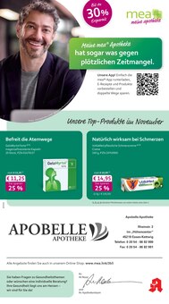 mea - meine apotheke Prospekt der Woche "Unsere November-Angebote" Seite 1, 01.11.2025 bis 30.11.2025 für Essen Aktueller mea - meine apotheke Prospekt "Unsere November-Angebote" Seite 1 von 4 Seiten für Essen