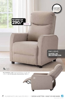 Relaxsessel im Kabs Prospekt "AKTUELLE ANGEBOTE" mit 52 Seiten (Bottrop)