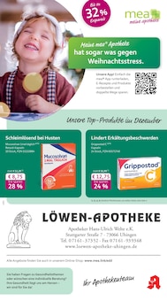 Aktueller mea - meine apotheke Prospekt (Uhingen, 4 Seiten zum blättern mea - meine apotheke Prospekt Unsere Dezember-Angebote mit 4 Seiten