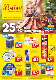 Netto Marken-Discount Prospekt für Düdenbüttel: 25% auf Rindersteaks, 41 Seiten, 23.05.2022 - 28.05.2022