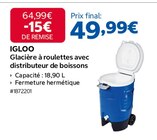 Glacière à roulettes avec distributeur de boissons - IGLOO en promo chez Costco Glacière à roulettes avec distributeur de boissons - IGLOO dans le catalogue Costco